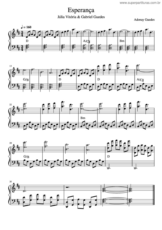 Partitura da música [Intro] Esperança – Julia Vitória Feat. Gabriel Guedes